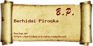 Berhidai Piroska névjegykártya